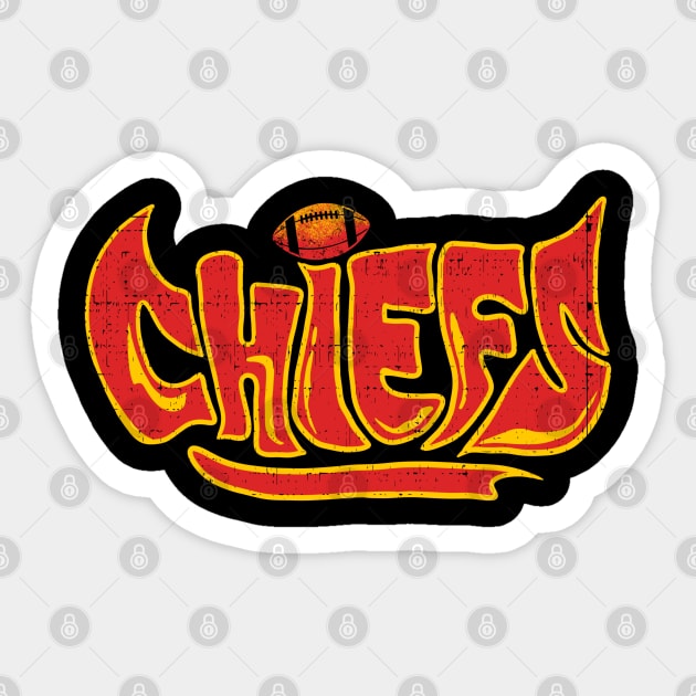 Chiefs - typography vintage Sticker by Onarky